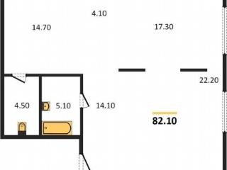 2-комн., 82.1 м², 3/16 этаж