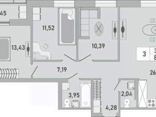3-комн., 81.15 м², 24/24 этаж
