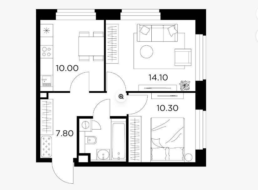 Продажа двухкомнатной квартиры в новостройке 46.7 м², 13/20 этаж на ...