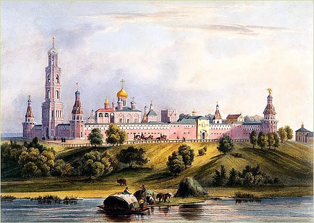 Л. Бишбуа. Симонов монастырь. Из акварельного альбома Виды Москвы